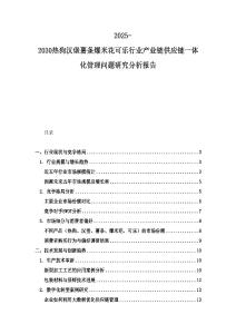 2025-2030熱狗漢堡薯條爆米花可樂行業產業鏈供應鏈一體化管理問題研究分析報告