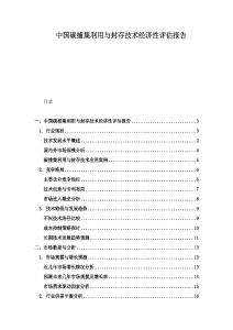 中国碳捕集利用与封存技术经济性评估报告