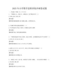 2025年小學(xué)數(shù)學(xué)思維訓(xùn)練沖刺卷試題