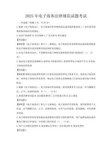 2025年電子商務法律規范試題考試