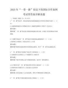 2025年“一帶一路”倡議下的國際合作案例考試帶答案詳解真題