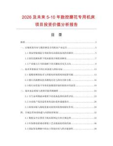 2026及未来5-10年数控磨花专用机床项目投资价值分析报告