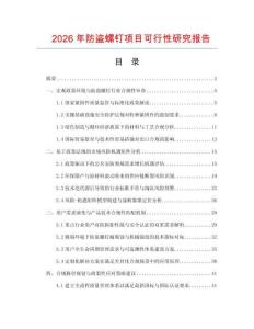 2026年防盜螺釘項目可行性研究報告