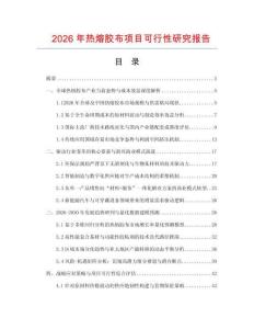 2026年熱熔膠布項目可行性研究報告