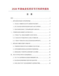 2026年滚鱼皮机项目可行性研究报告