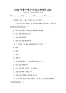 2025年中學化學實驗安全操作試題