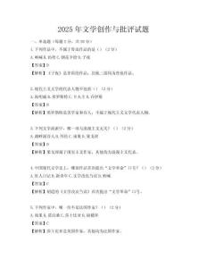 2025年文学创作与批评试题