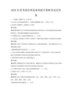 2026年高考政治理論素養提升策略考試及答案
