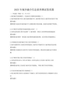 2025年城鄉融合信息素養測試卷真題