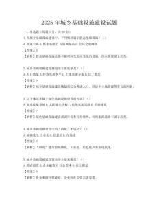 2025年城鄉基礎設施建設試題