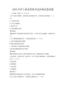 2025年護士執業資格考試沖刺試卷真題