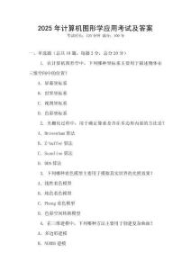 2025年计算机图形学应用考试及答案