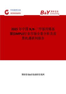 2025年中國NN-二甲基丙烯基脲(DMPU)行業市場全景分析及前景機遇研判報告