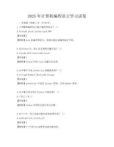 2025年計算機編程語言學習試卷