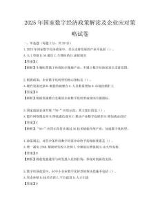 2025年國家數字經濟政策解讀及企業應對策略試卷