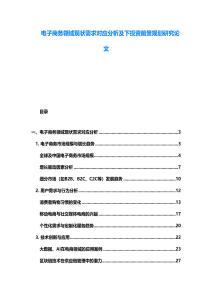 電子商務(wù)領(lǐng)域現(xiàn)狀需求對應(yīng)分析及下投資前景規(guī)劃研究論文