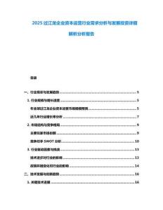 2025過江龍企業資本運營行業需求分析與發展投資詳細解析分析報告