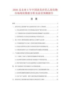 2026及未來5年中國洛美沙星乙基化物市場現狀數據分析及前景預測報告