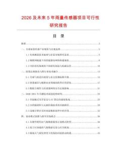 2026及未來5年雨量傳感器項(xiàng)目可行性研究報(bào)告