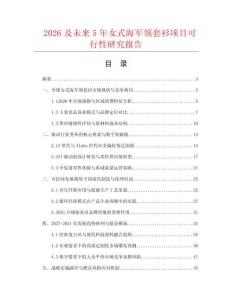 2026及未來5年女式海軍領套衫項目可行性研究報告