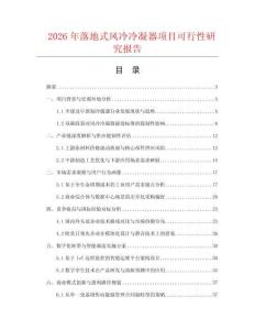 2026年落地式风冷冷凝器项目可行性研究报告