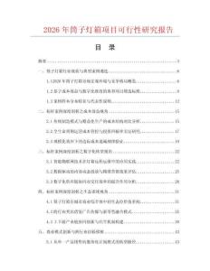 2026年筒子燈箱項目可行性研究報告