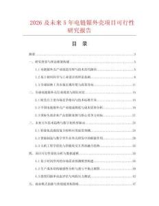 2026及未來5年電鏈鋸外殼項目可行性研究報告