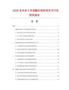 2026及未來5年弱酸紅染料項目可行性研究報告