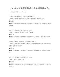 2026年網絡營銷策略與實務試題沖刺卷