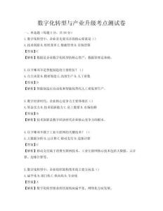 數(shù)字化轉(zhuǎn)型與產(chǎn)業(yè)升級(jí)考點(diǎn)測(cè)試卷