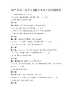 2025年辦公軟件應用操作考試及答案測試卷