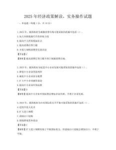 2025年經濟政策解讀，實務操作試題
