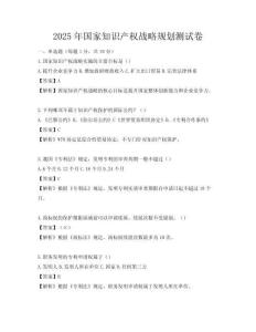 2025年國(guó)家知識(shí)產(chǎn)權(quán)戰(zhàn)略規(guī)劃測(cè)試卷