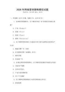 2026年网络营销策略模拟试题