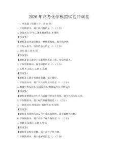 2026年高考化學(xué)模擬試卷沖刺卷