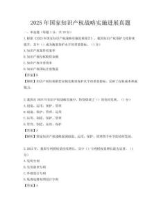 2025年國家知識產(chǎn)權(quán)戰(zhàn)略實(shí)施進(jìn)展真題
