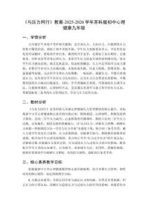 《與壓力同行》教案-2025-2026學(xué)年蘇科版初中心理健康九年級(jí)