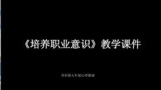 《培養(yǎng)職業(yè)意識(shí)》教學(xué)課件-2025-2026學(xué)年蘇科版初中心理健康九年級(jí)