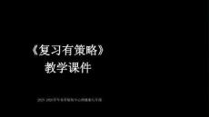 《復習有策略》教學課件-2025-2026學年蘇科版初中心理健康九年級