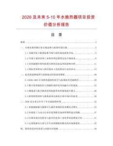 2026及未来5-10年水换热器项目投资价值分析报告