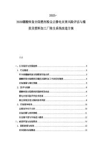 2025-2030硼酸鋅復合阻燃劑粉塵云靜電災害風險評估與橡膠及塑料加工廠除塵系統改造方案