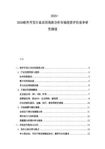 2025-2030軟件開發行業應用現狀分析市場投資評估競爭研究規劃