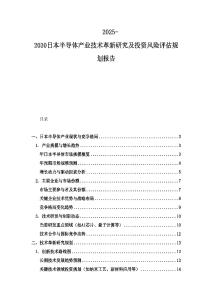 2025-2030日本半導體產業技術革新研究及投資風險評估規劃報告