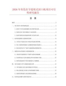 2026年有色打字連續式封口機項目可行性研究報告