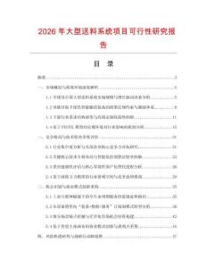 2026年大型送料系統項目可行性研究報告