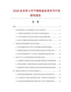 2026及未來5年不銹鐵盤絲項目可行性研究報告