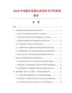 2026年电脑主机除尘机项目可行性研究报告