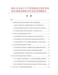 2026及未来5年中国浪涌电压保护放电器市场现状数据分析及前景预测报告
