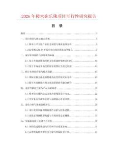 2026年樟木彌樂佛項目可行性研究報告