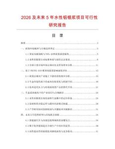 2026及未來5年水性鋁銀漿項目可行性研究報告